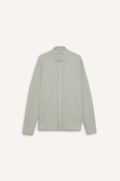 Regular Fit Polo Collar Long Sleeve Shirt