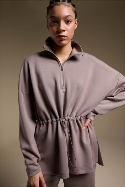 Sweatshirt de sport en modal à col montant Coupe longue