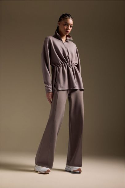 Sweatshirt de sport en modal à col montant Coupe longue