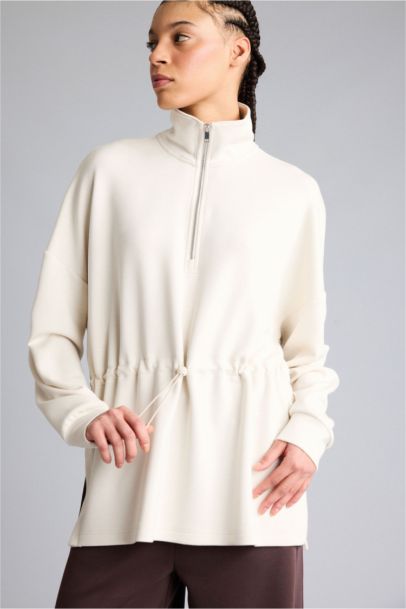 Long Fit High Neck Long Sleeved Modal Sports Sweatshirt