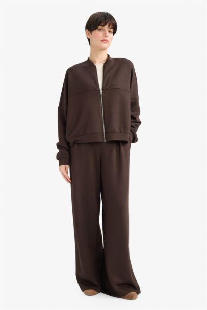 Wide Leg Basic Straight Modal Trousers