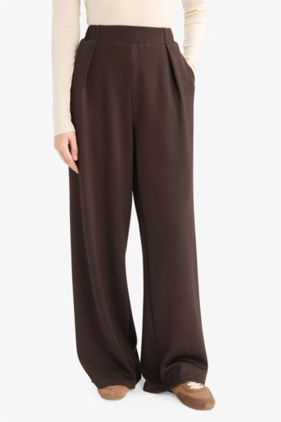 Wide Leg Basic Straight Modal Trousers