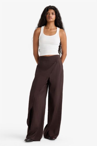 Wide Leg Normal Waist Straight Leg Trousers