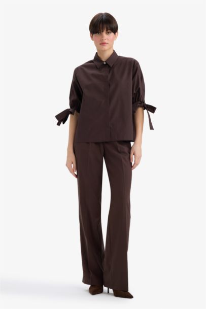 Regular Fit Shirt Collar Poplin Long Sleeve Shirt