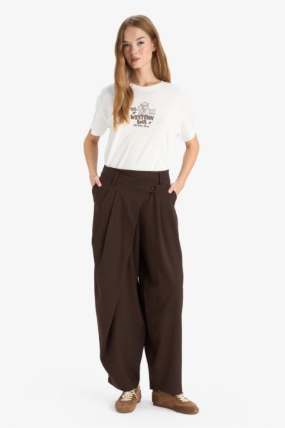 Pantalon baggy taille normale Coupe droite