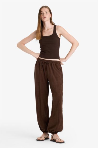 Barrel Fıt Çift Cepli Normal Bel Standart Boy Pantolon