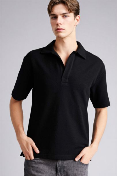 Boxy Fit Polo Collar Polo T-Shirt