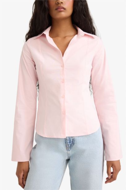 Chemise en popeline à manches longues Coupe ajustée