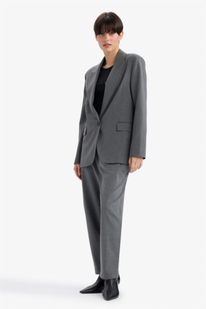 Blazer à rayures Coupe régulière