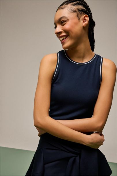 Standard Fit Ribana Crew Neck Tank Top