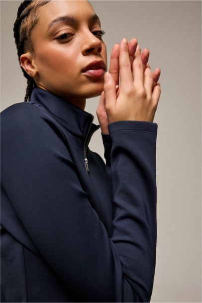 Standard Fit High Neck Scuba Fabric Cardigan