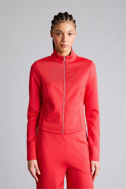 كارديجان سكوبا بياقة عالية وقصة عادية