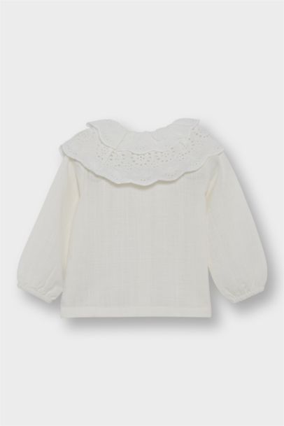 قميص بيبي بناتي ردن طويل منقط قصة عادية بياخة كبيرة