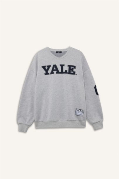 Yale University Oversize Fit Crew Neck Sweatshirt