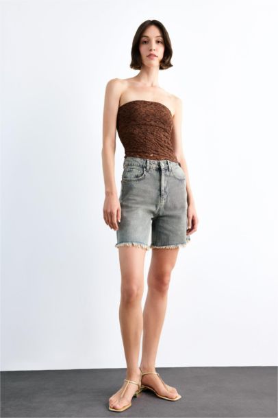 Regular Fit Denim Shorts