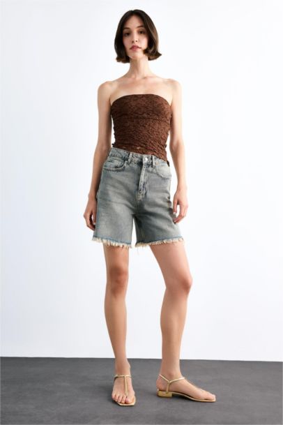 Regular Fit Denim Shorts