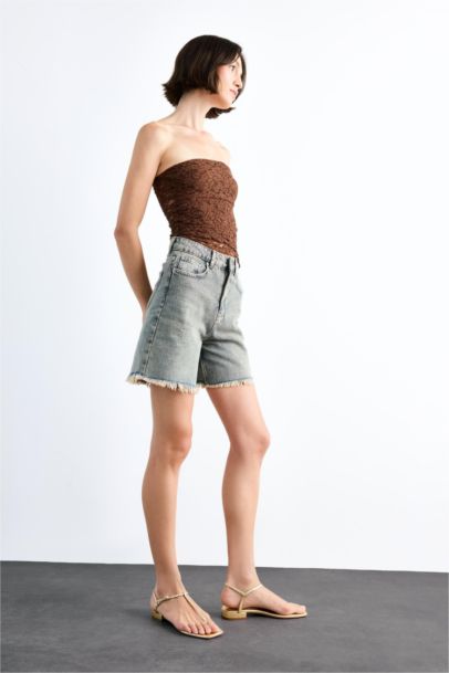 Regular Fit Denim Shorts