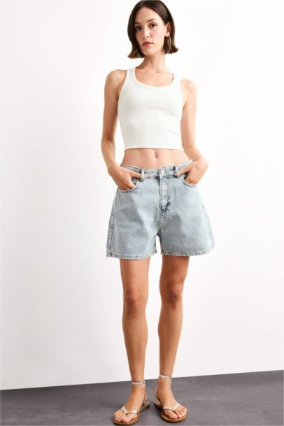 Regular Fit Denim Shorts
