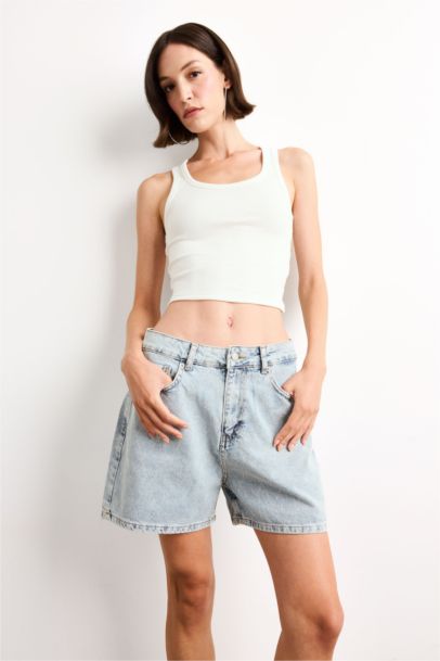 Regular Fit Denim Shorts