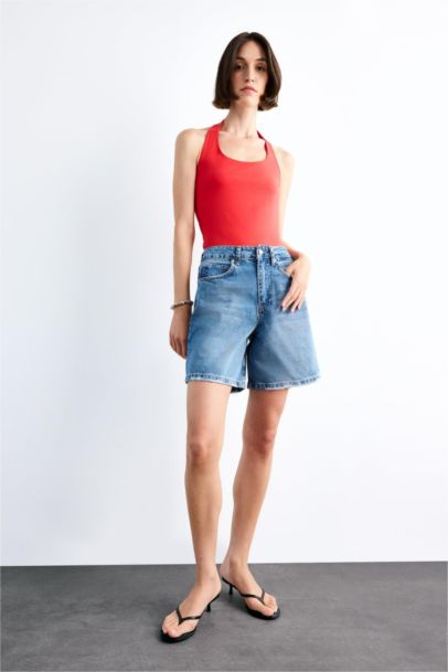 Regular Fit Denim Shorts