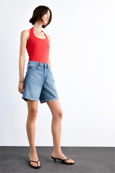 Regular Fit Denim Shorts