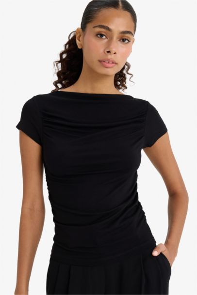 Slim Fit Off Shoulder T-Shirt