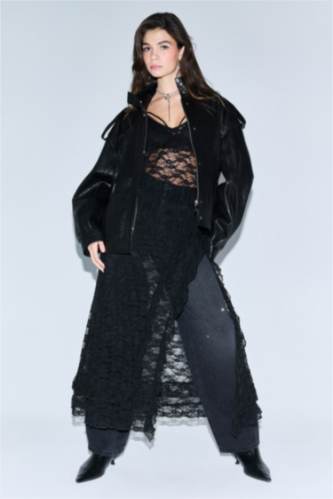 A-Line V-Neck Lace Strappy Maxi Dress