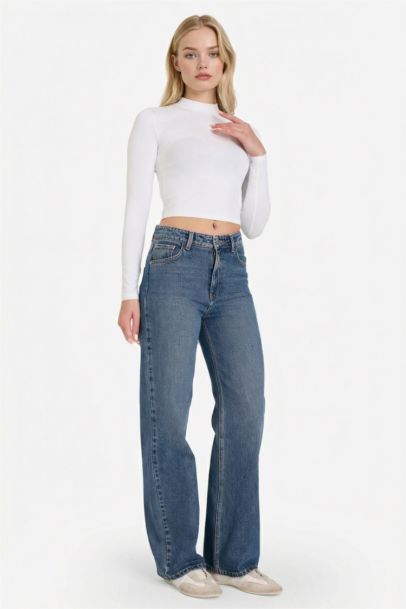 90's Wide Leg High Waist Straight Leg Jeans