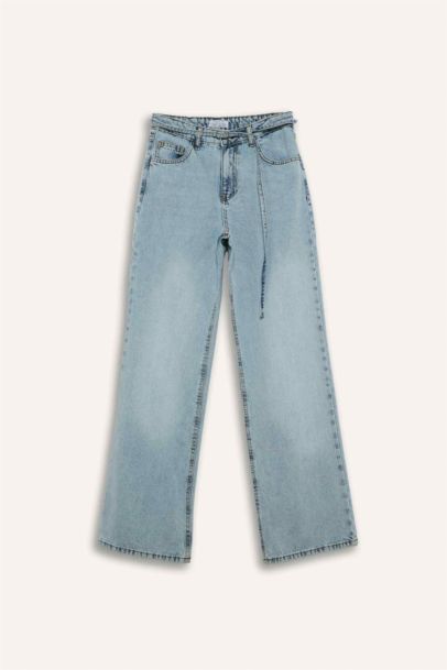Straight Wide High Waist Straight Leg Long Jeans