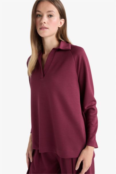 Regular Fit Boat Collar Long Sleeve Tunic
