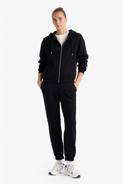 Basic Düz Cepli Beli Bağcıklı Kalın Jogger Eşofman Altı