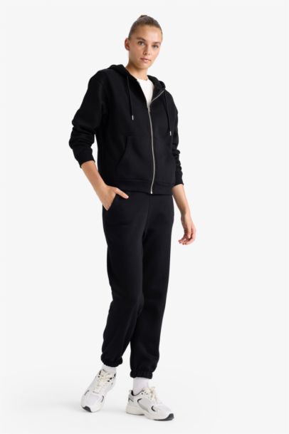 Basic Düz Cepli Beli Bağcıklı Kalın Jogger Eşofman Altı