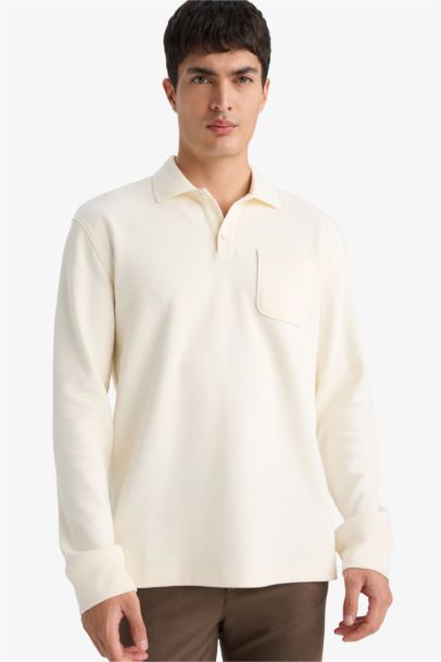 Long Sleeve Polo Collar T-Shirt