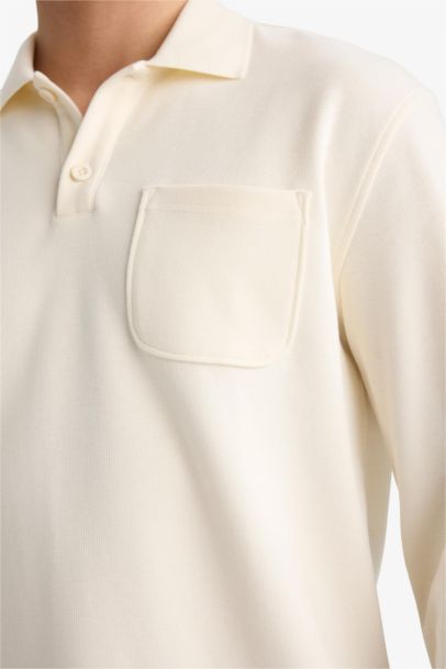 Long Sleeve Polo Collar T-Shirt
