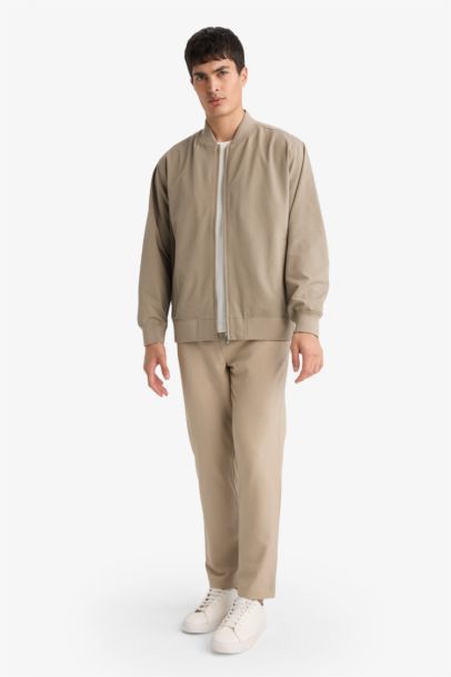 Slım Fıt Astarlı Fermuarlı Krinkıl Mont