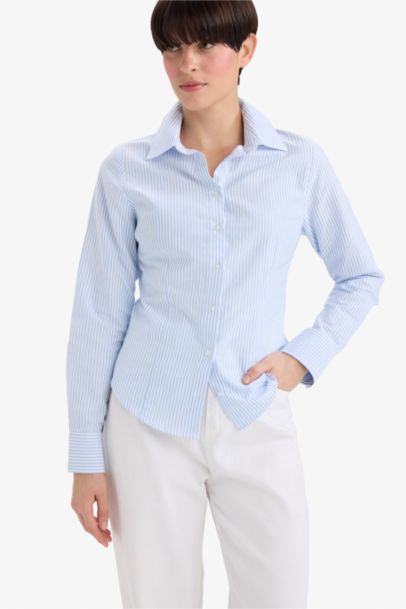 قميص ردن طويل أوكسفورد مخصر