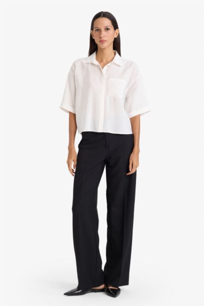 Рубашка с коротким рукавом Loose Fit из модала для женщин