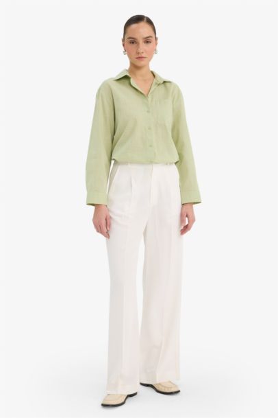 Oversize Fit Shirt Collar Long Sleeve Shirt