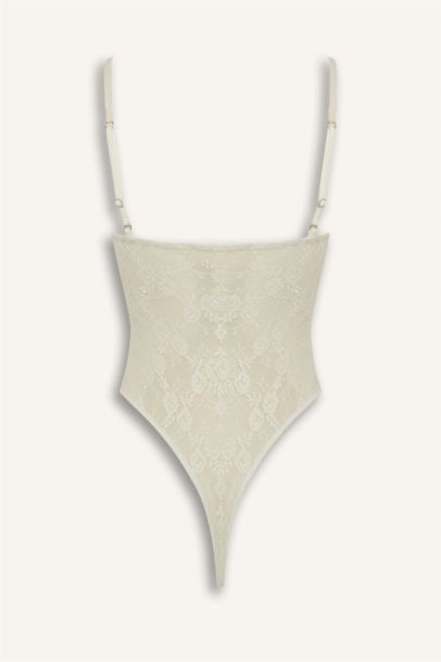 Lace Thin Strappy Bodysuit