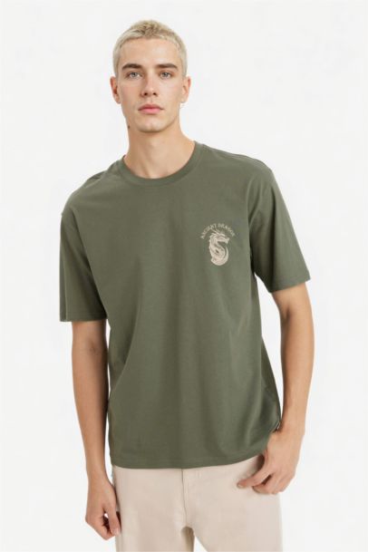 Футболка Boxy Fit с принтом из 100% хлопка