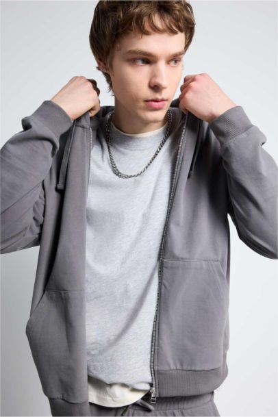 %100 Pamuk Fermuarlı Sweatshirt