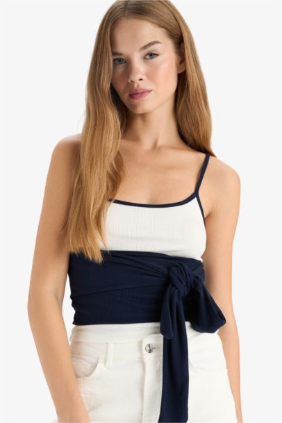 Waisted Camisole Belted Tank Top