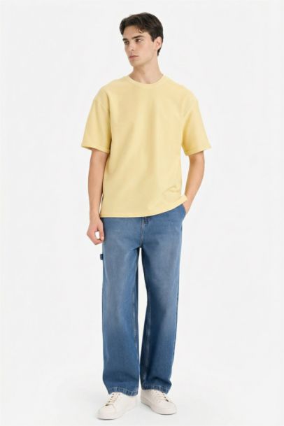 تيشيرت نص ردن اوفر سايز بياخة مستديرة