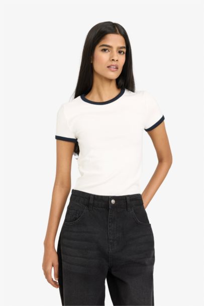 Fitted Ribbed T-Shirt