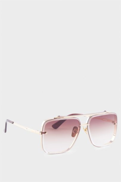 DCEY x DeFacto Kadın Metal Çerçeveli Oval Cam Güneş Gözlüğü