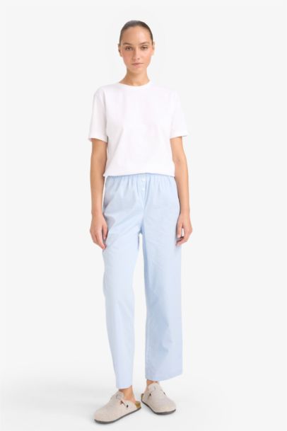 بنطلون بجامة بوبلين قصة عادية من Fall in Love - قطعتين