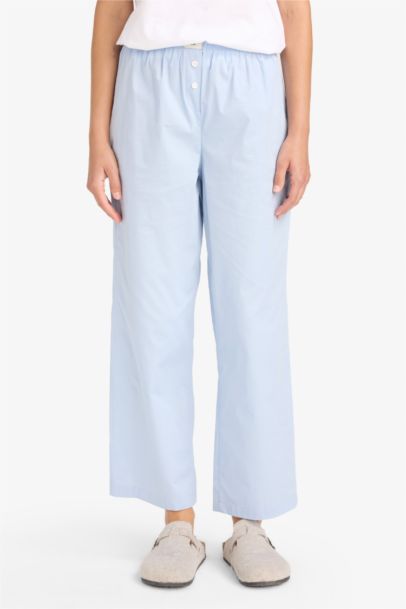 بنطلون بجامة بوبلين قصة عادية من Fall in Love - قطعتين