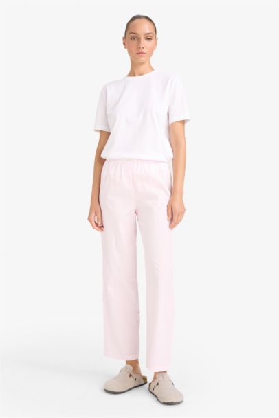 Fall in Love Regular Fit Long Poplin Pajama Bottoms