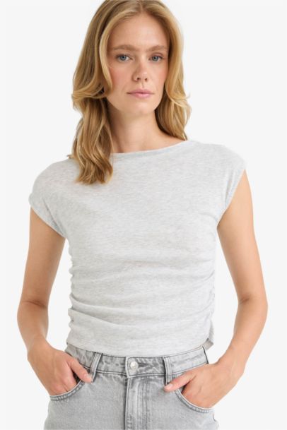 Slim Fit Ribana Boat Collar Tank Top