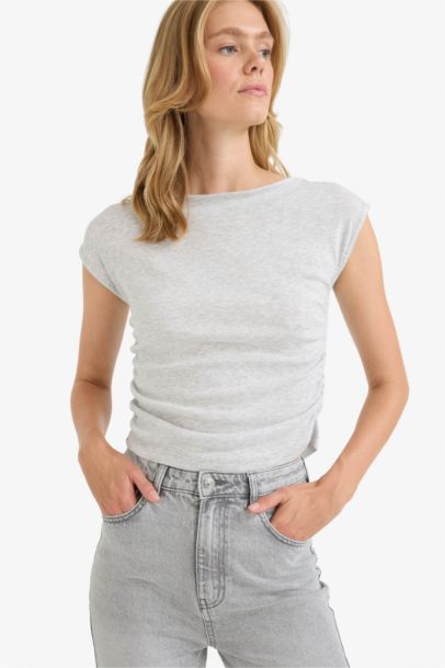 Slim Fit Ribana Boat Collar Tank Top